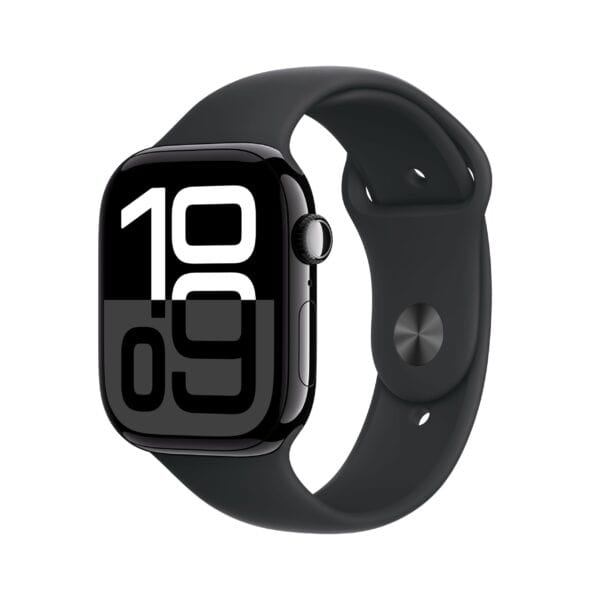 Sleek and smart, the Apple Watch Series 10 (42MM, Jet Black) with AI Black Sport Band delivers powerful fitness, health, and connectivity features—ideal for your active life.